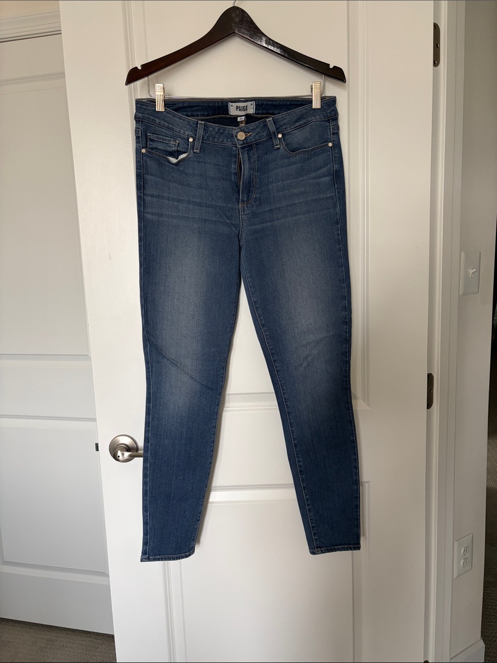 PAIGE Dark Blue Skinny Jeans - Classic Stretch Denim